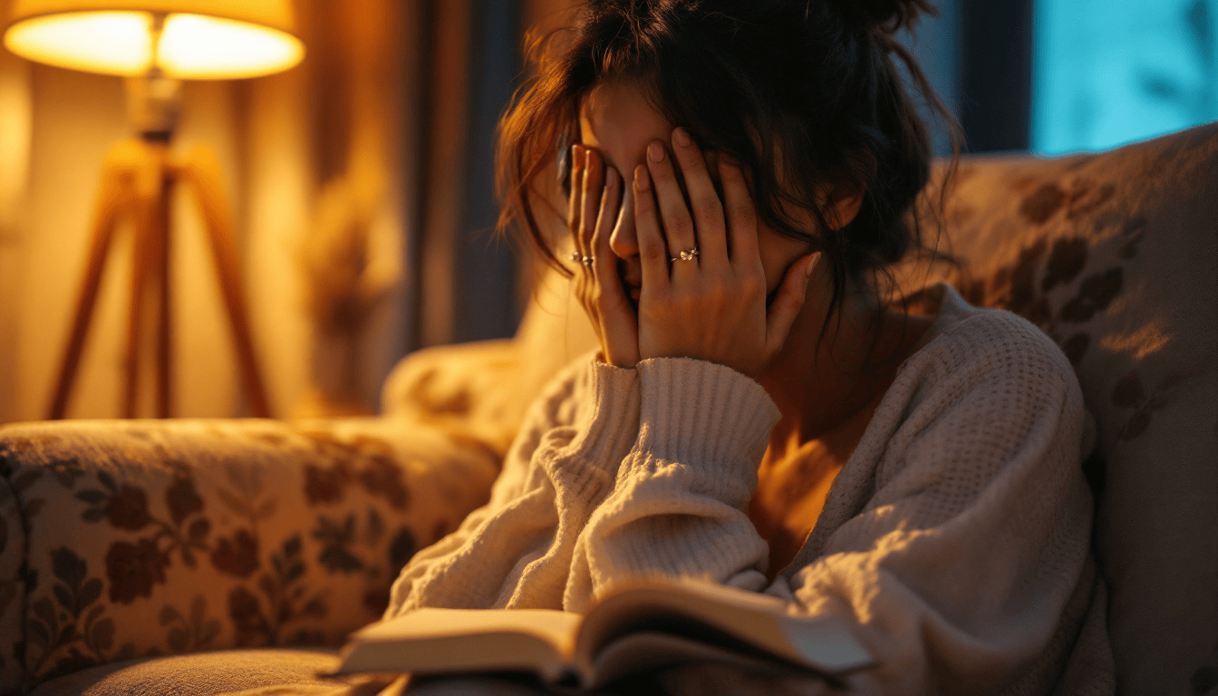 Femme en pleine introspection après une crise d’angoisse