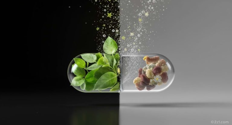 Illustration symbolique du Bacopa montrant ses bienfaits et ses effets secondaires