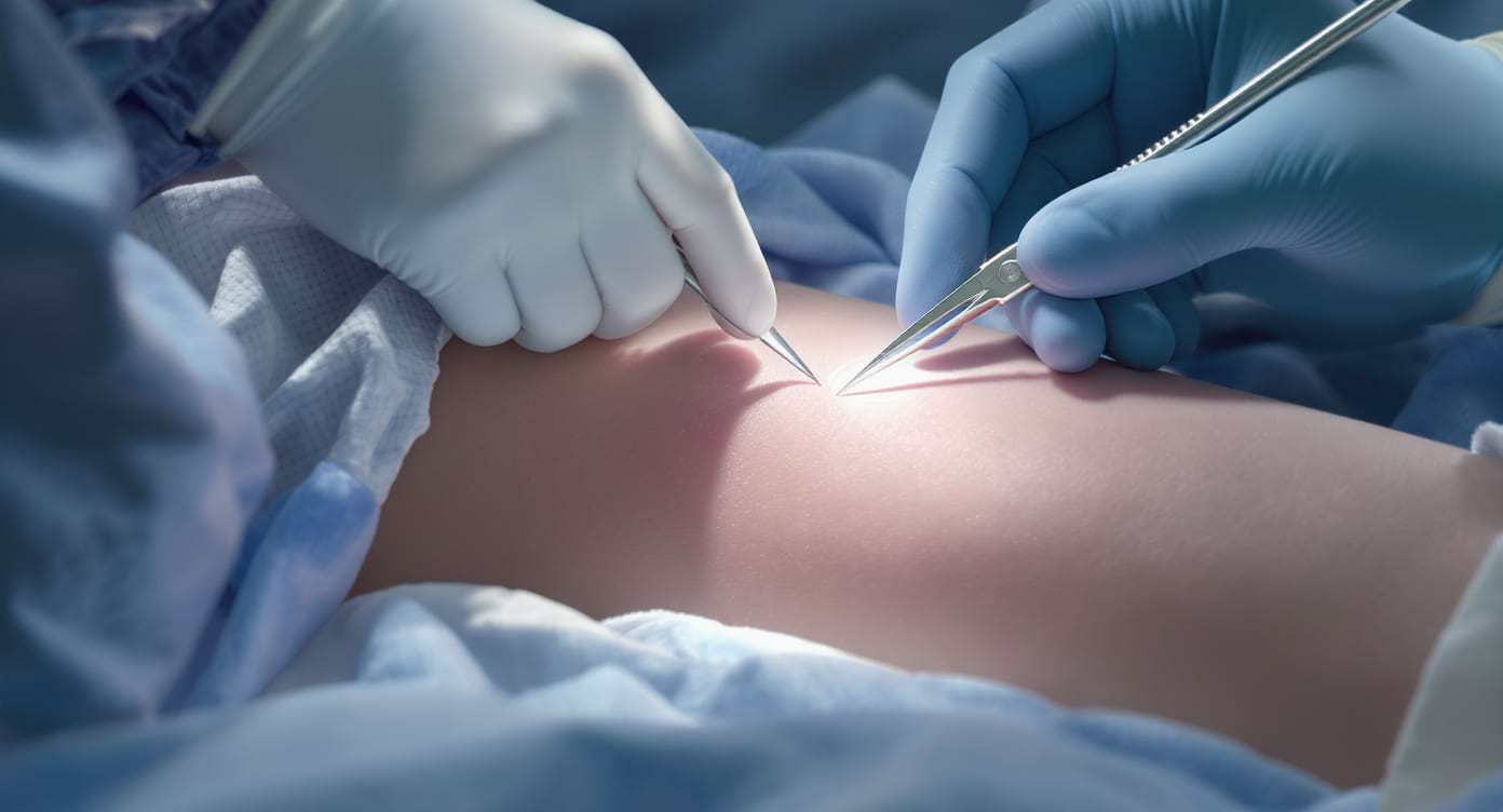 Illustration d’un environnement chirurgical ciblant la zone des cuisses