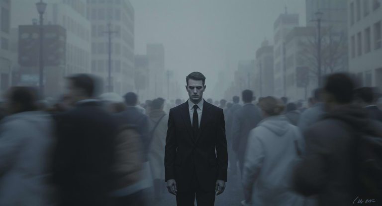 Personne rigide au milieu d’une foule en mouvement