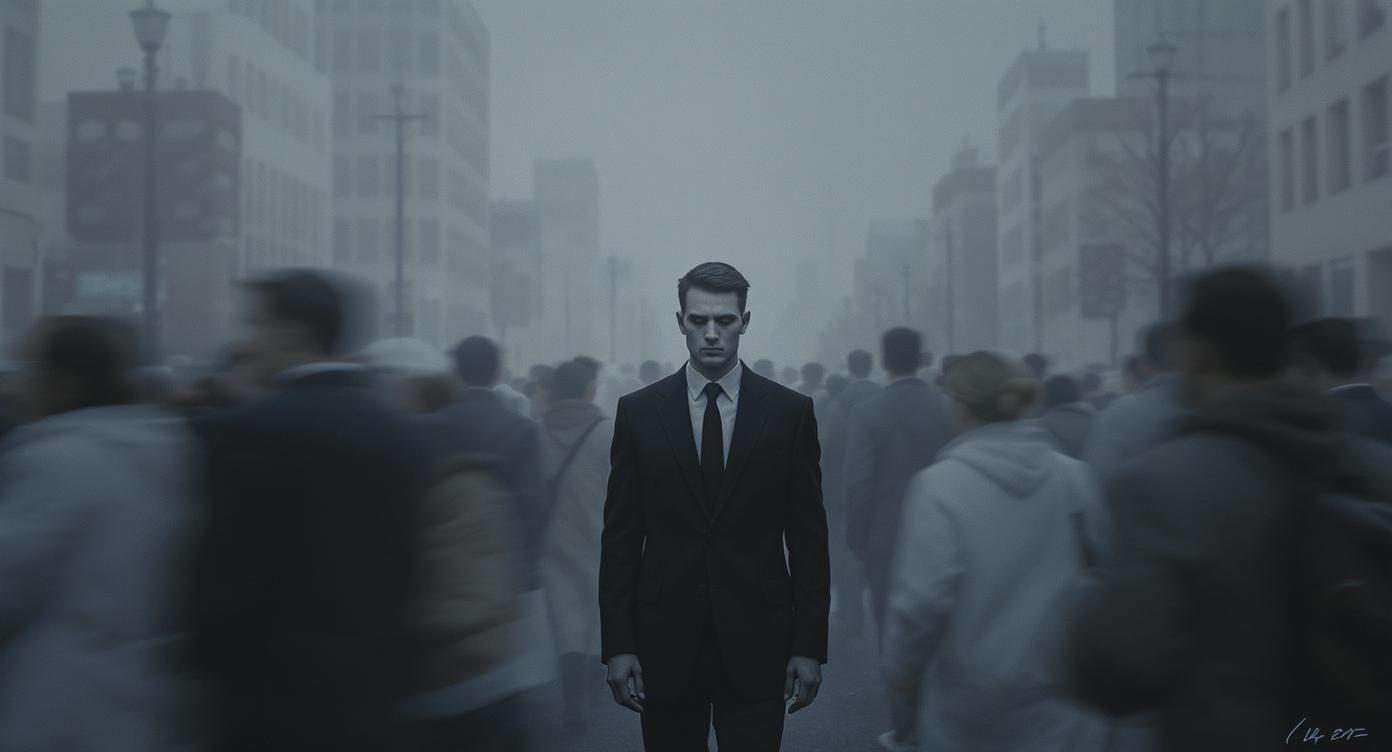 Personne rigide au milieu d’une foule en mouvement