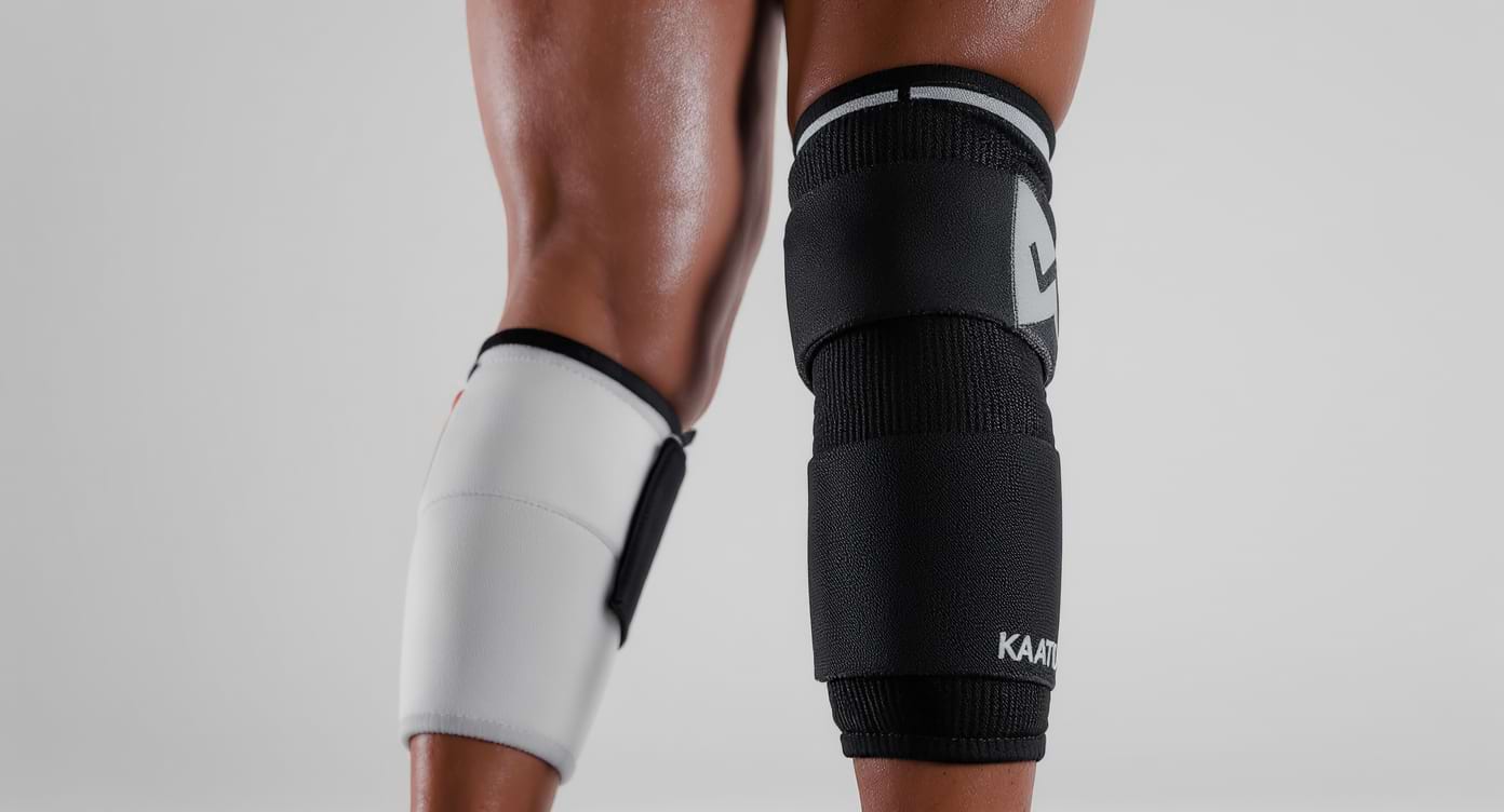 Gros plan sur des jambes portant des bandes KAATSU