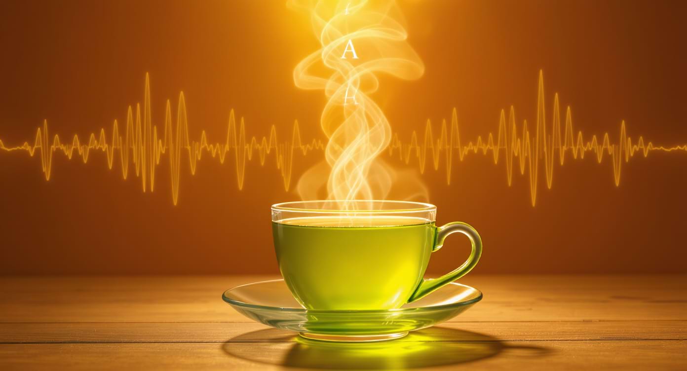 asse de thé vert illustrant les effets apaisants de la L-théanine