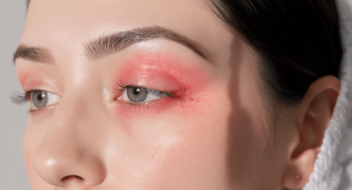 llustration médicale montrant les effets secondaires courants du plasma lift sur la paupière.