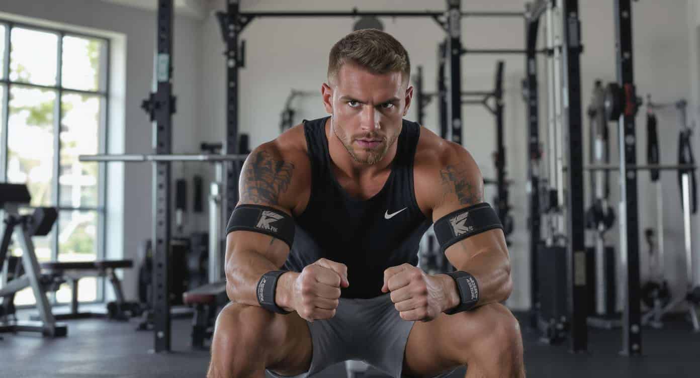 Athlète équipé de bandes KAATSU