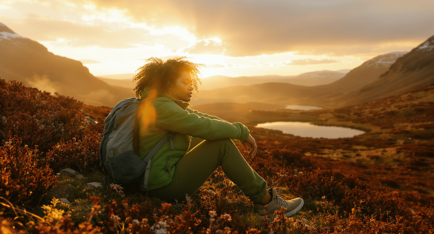 soleil-matin-sommeil-regulation Étirement matinal sous la lumière du soleil levant dans un parc