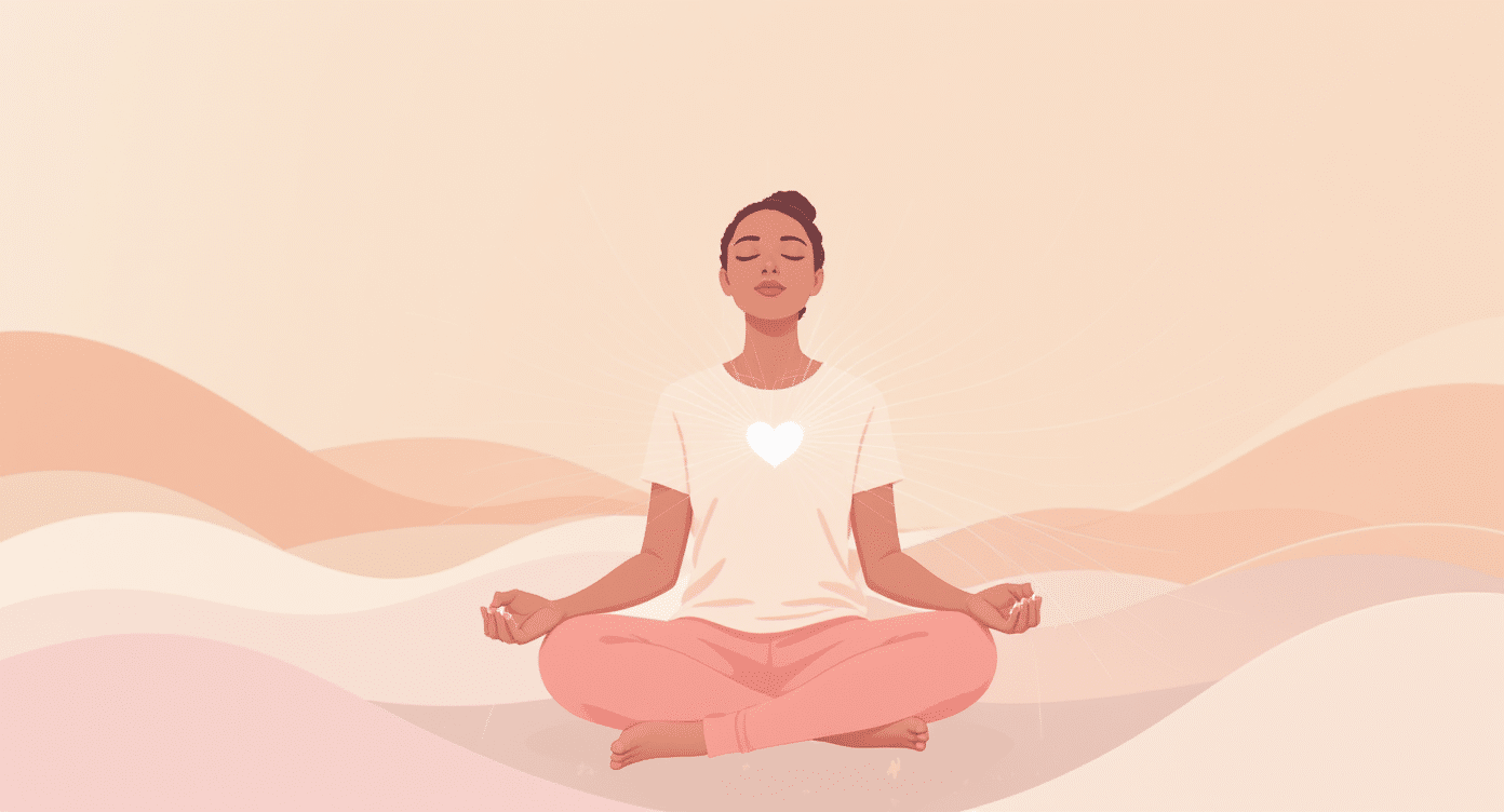 Personne méditant en cohérence cardiaque pour apaiser l’anxiété.