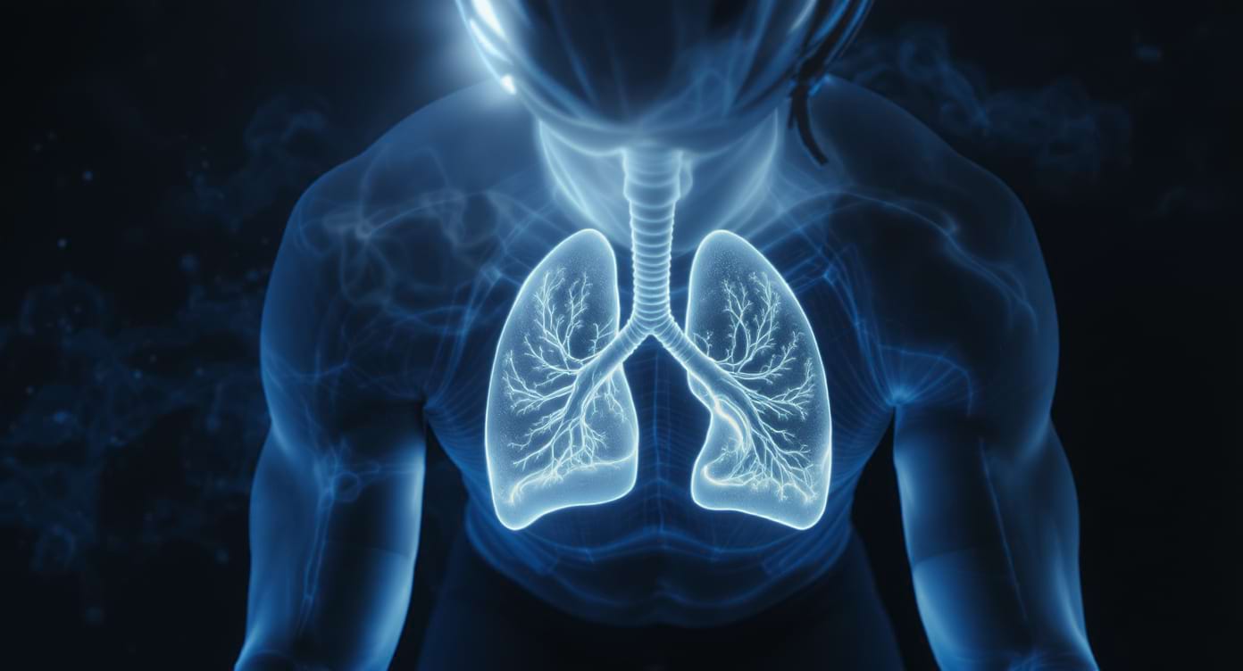 Cycliste en effort intense avec un focus sur la respiration et la performance VO2 max.