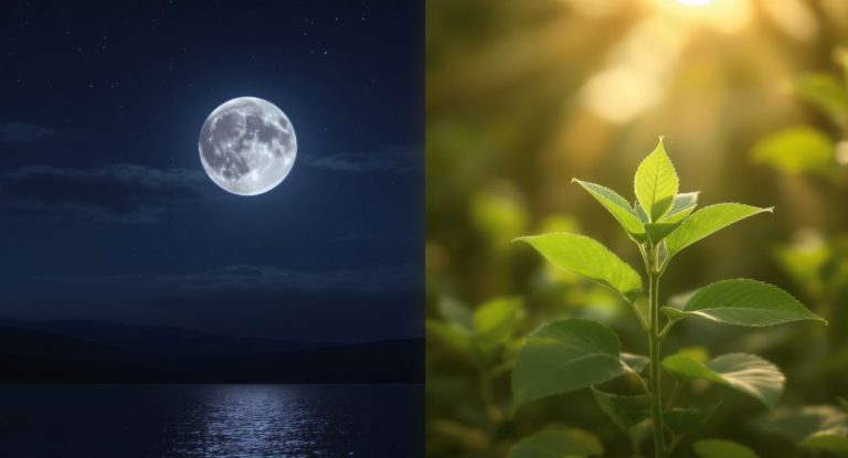 Illustration comparant les effets de la mélatonine et de l’ashwagandha sur le sommeil.