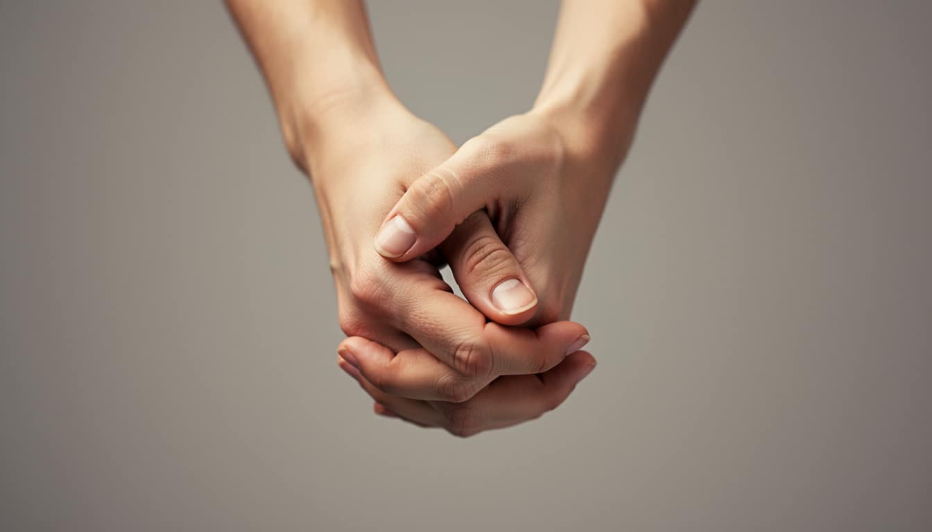 soutien-emotionnel-main-dans-la-main Deux mains qui se tiennent fermement, symbolisant le soutien, la confiance et la présence bienveillante.