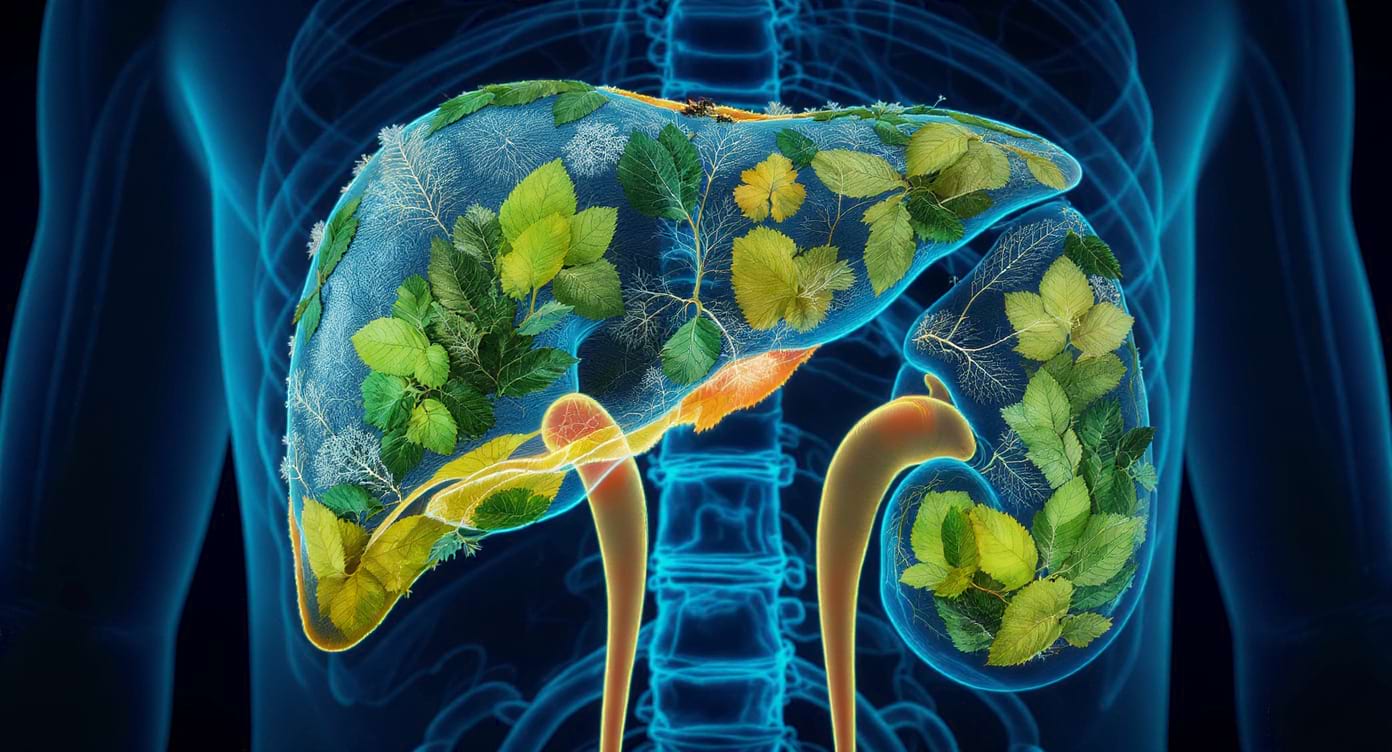 foie-reins-risques-feuille-djeka Illustration du foie et des reins affectés par une toxicité liée aux feuilles de djeka