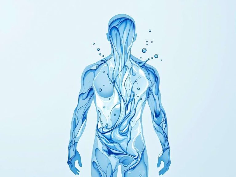 Image symbolique d’un corps humain en surcharge d’eau