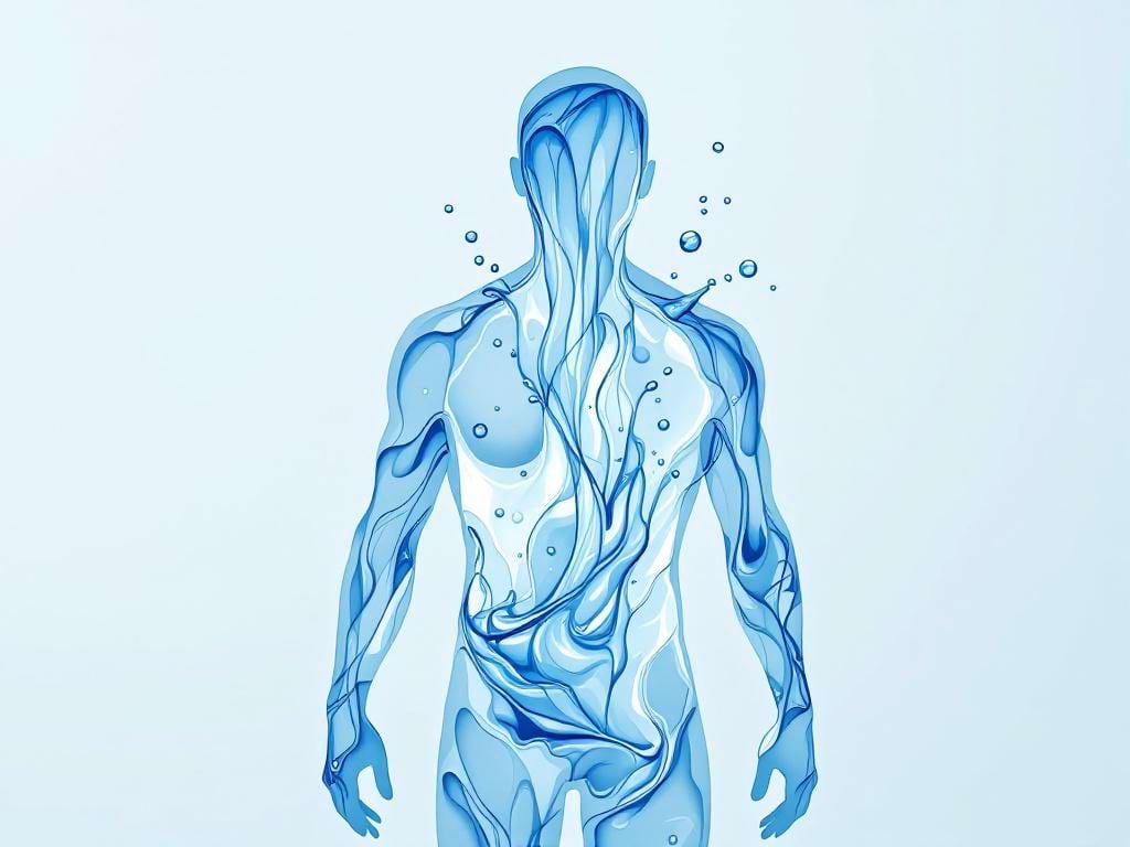 Image symbolique d’un corps humain en surcharge d’eau