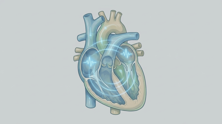 Illustration du cœur montrant une tachycardie soudaine liée à la maladie de Bouveret.