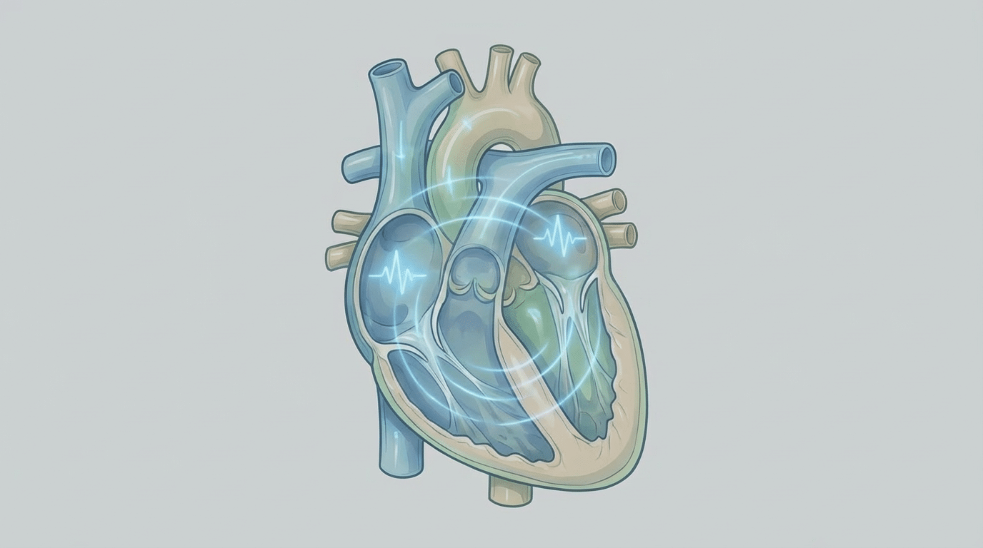 Illustration du cœur montrant une tachycardie soudaine liée à la maladie de Bouveret.