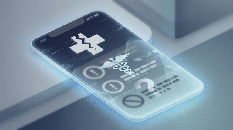 Illustration symbolique de la désinformation médicale en ligne autour du mythe Blue Waffle.