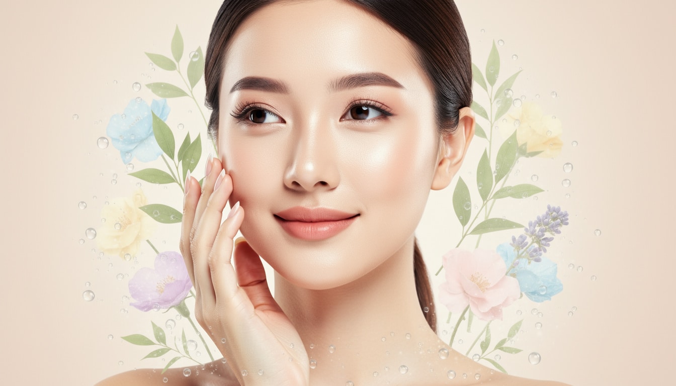 Visage de femme à la peau lisse et lumineuse, illustrant une approche naturelle du soin et de la fermeté de la peau.