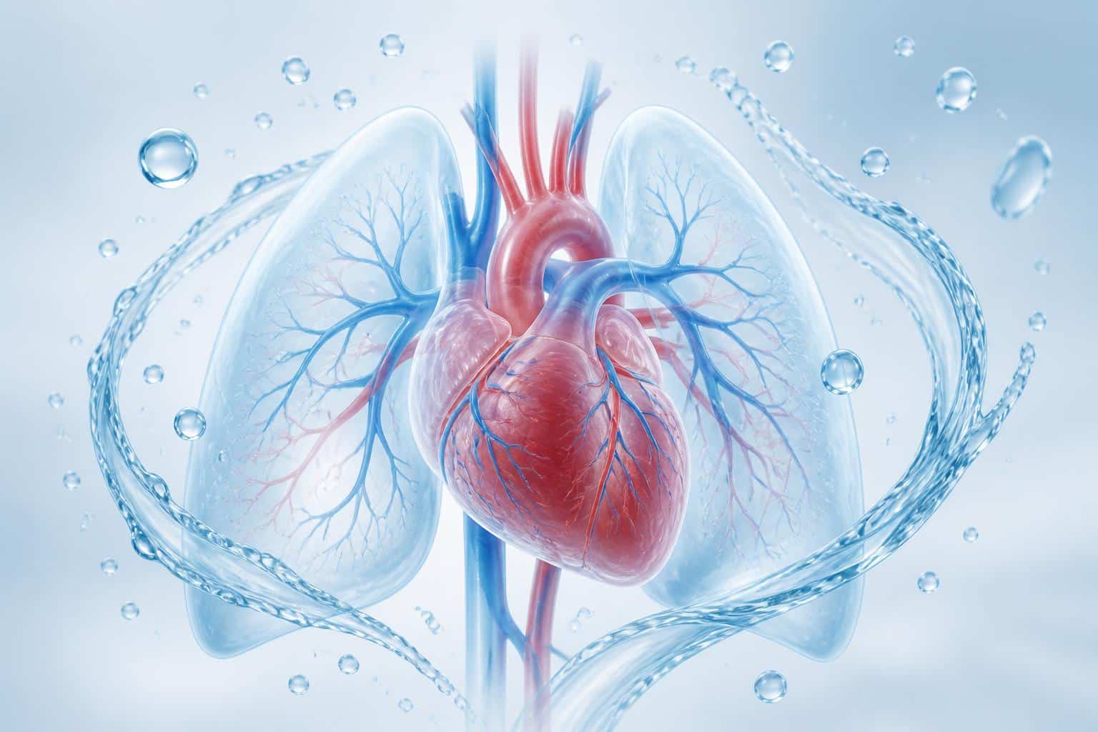 découvrez comment l'eau influence le fonctionnement du cœur et des poumons, et comprenez l'importance de l'hydratation pour la santé cardiovasculaire et respiratoire.