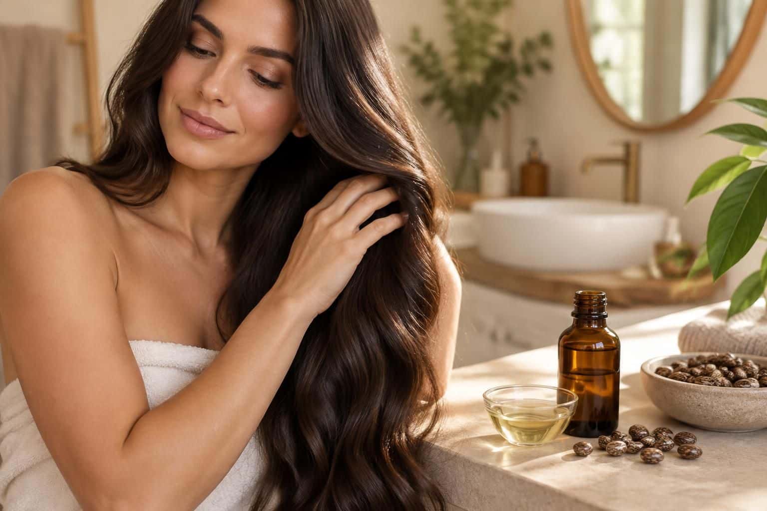 découvrez les bienfaits de l’huile de ricin pour nourrir vos cheveux, renforcer leur fibre et révéler une chevelure plus forte et brillante.